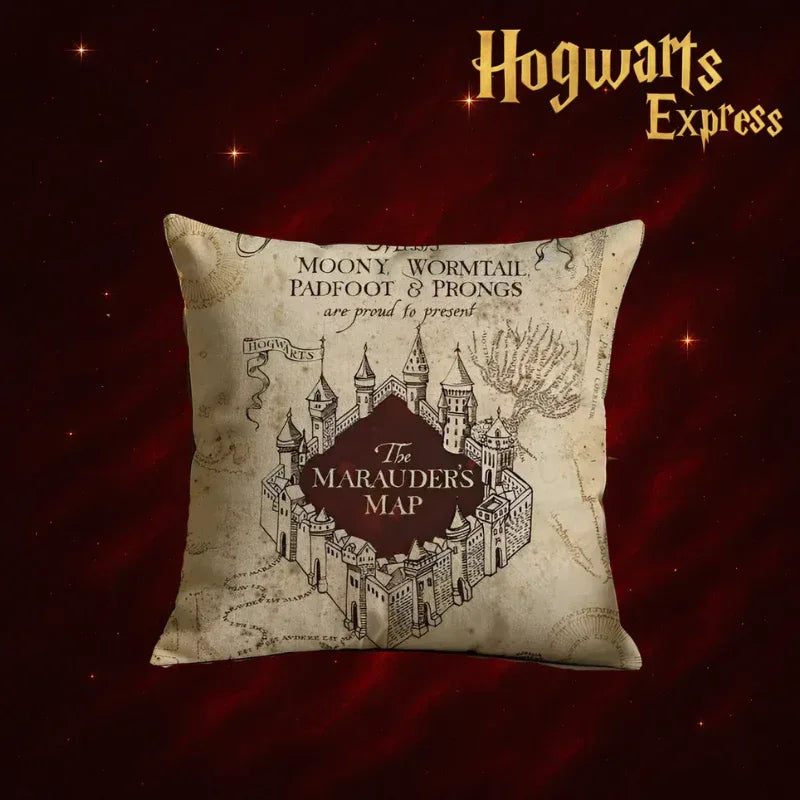 Capa de Almofada Mapa do Maroto — Travessura Feita, Mistério em Cada Detalhe - Hogwarts™ Express