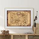 Mapa do Mundo Mágico – Canvas Vintage do Castelo de Hogwarts (60x90 cm) - Hogwarts™ Express