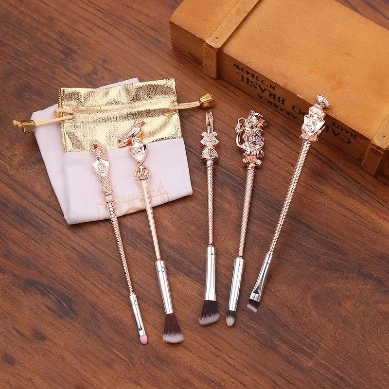 Varinhas de Beleza Make - Conjunto de Pincéis Harry Potter (5 Peças de Metal)