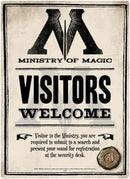 Placa Metálica Retrô — Ministério da Magia Visitors Welcome - Hogwarts™ Express