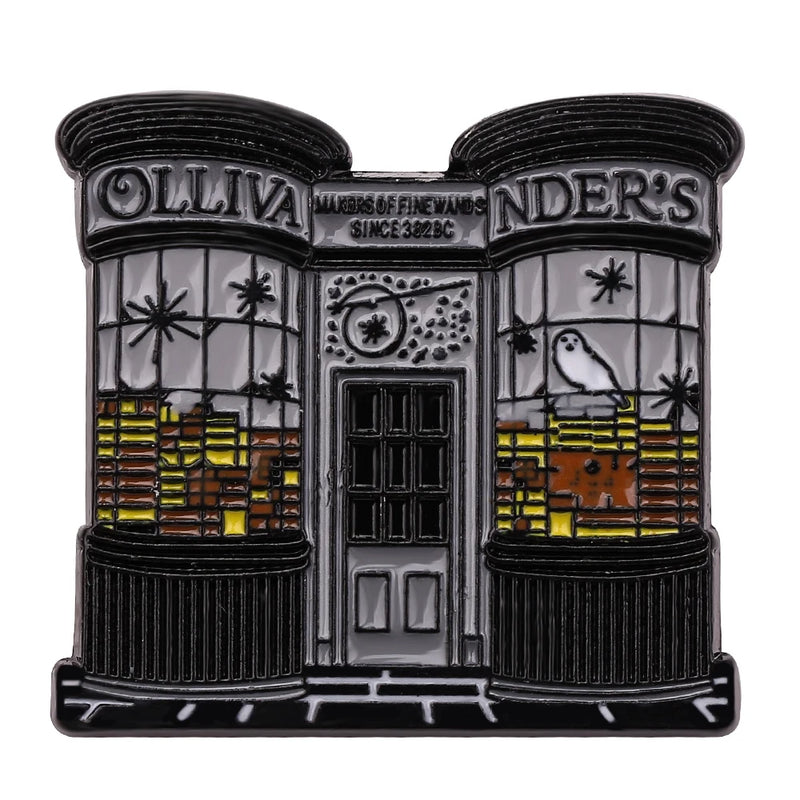 Brooch Metálico Ollivanders – Loja de Varinhas do Beco Diagonal