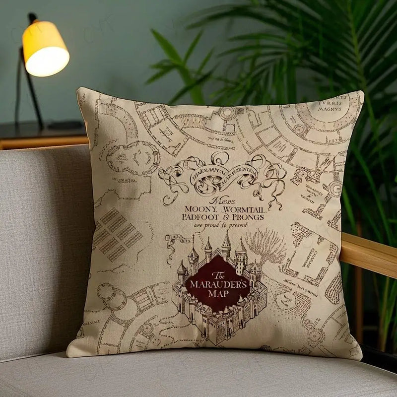 Capa de Almofada Mapa do Maroto — Travessura Feita, Mistério em Cada Detalhe