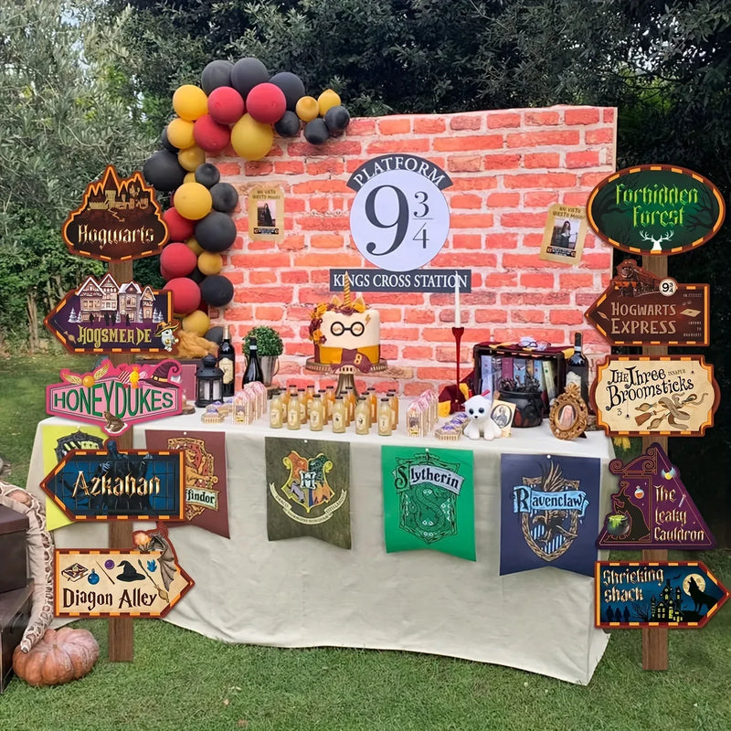 Kit 10 Placas Mágicas Direcionais™ – Locais do Mundo Bruxo - Hogwarts™ Express