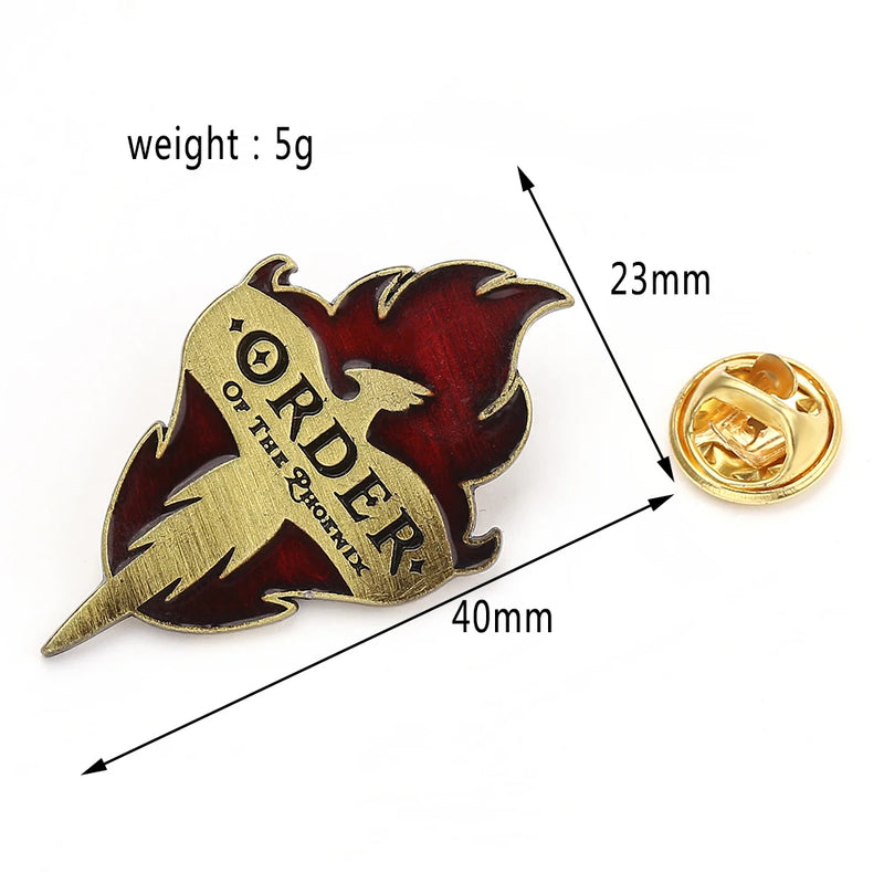 Brooch Metálico Ordem da Fênix – Símbolo da Resistência Bruxa